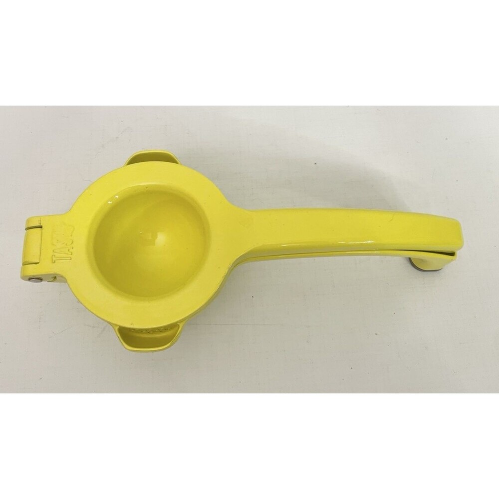 Tasty Lemon Lime Squeezer Juicer Heavy Duty Metal Bright Yellow 9.5"